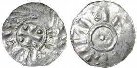 The Netherlands. Friesland (?). Ca 1000-1015. AR Denar (20mm, 0.86g). Unknown mint (imitation?). Cross with pellets in each angle / Pellet in center. ...