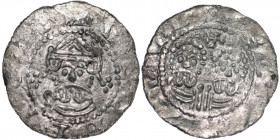The Netherlands. Friesland. Ekbert II 1068-1077. AR Denar (18mm, 0.59g). Bolsward mint. +[EC]BER[TVS], crowned bearded bust facing / +BO[DLIS]VVE[RT],...