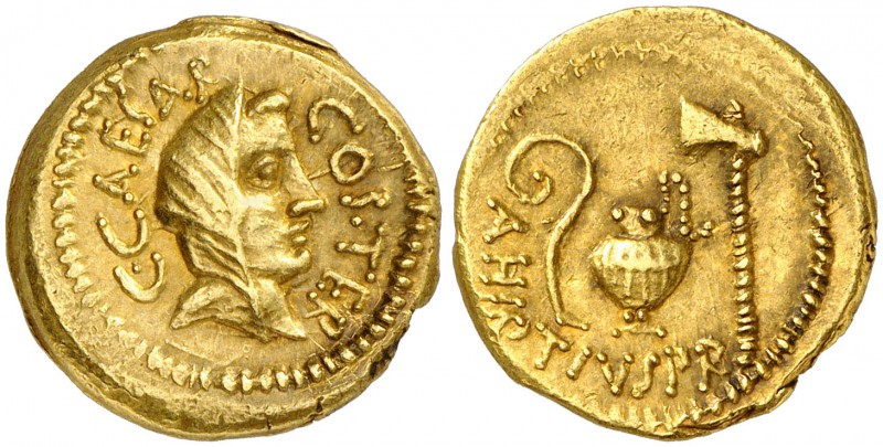 (46 a.C.). Julio César. Roma. Áureo. (Spink. 1395) (Co. 2) (Craw. 466/1) (Calicó...