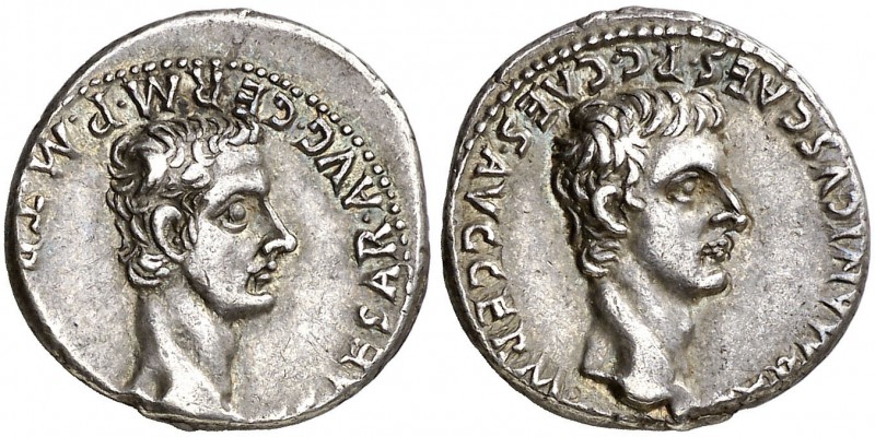(37 d.C.). Calígula y Germánico. Lyon. Denario. (Spink. 1815) (S. 4 de Germánico...
