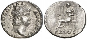 (66-67 d.C.). Nerón. Roma. Denario. (Spink 1945) (S. 318) (RIC. 67). 3,40 g. Atractiva. EBC-.