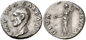(68-69 d.C.). Galba. Roma. Denario. (Spink 2102 var) (S. 52b) (RIC. falta). 3,49 g. Atractiva. Muy escasa. EBC-.