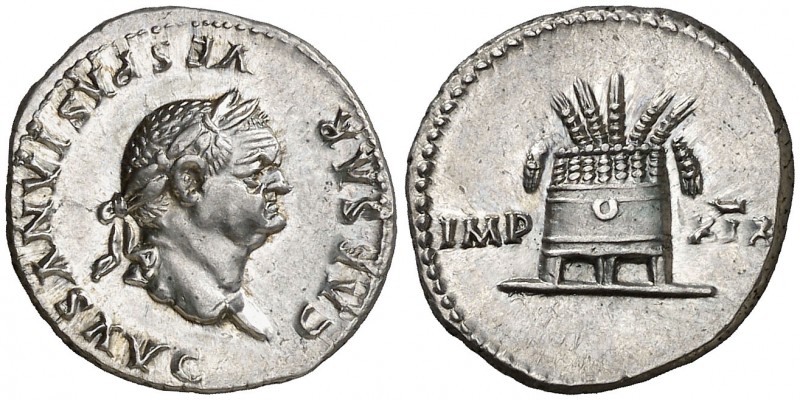 (78 d.C.). Vespasiano. Roma. Denario. (Spink 2293) (S. 216) (RIC. 980). 3,46 g. ...