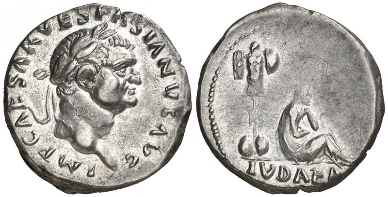(69-70 d.C.). Vespasiano. Roma. Denario. (Spink 2296) (S. 226) (RIC. 2). 3,55 g....