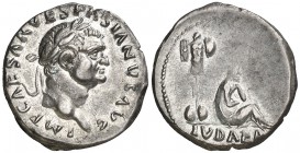 (69-70 d.C.). Vespasiano. Roma. Denario. (Spink 2296) (S. 226) (RIC. 2). 3,55 g. Bella. EBC/EBC-.