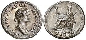 (79-80 d.C.). Julia Titi. Roma. Denario. (Spink 2613) (S. 16) (RIC. 389 de Tito). 3,15 g. Atractiva. Rara. EBC-.