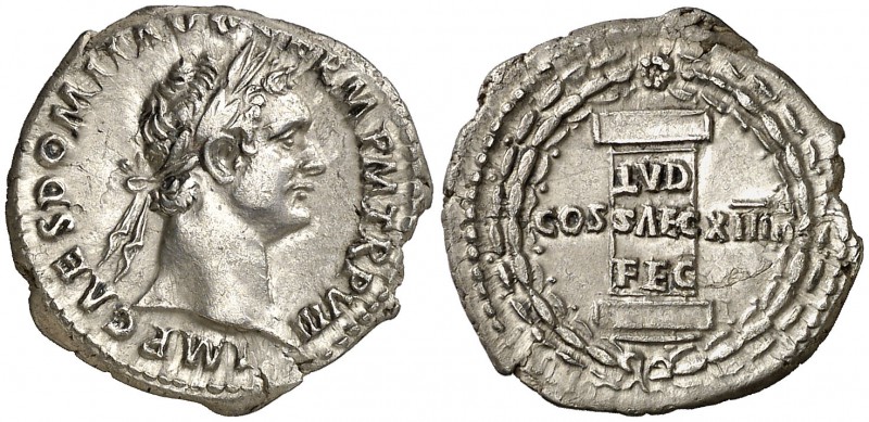 (88 d.C.). Domiciano. Roma. Denario. (Spink 2725) (S. 70) (RIC. 604). 3,34 g. Ra...