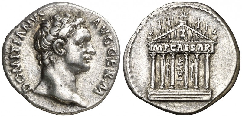 (95-96 d.C.). Domiciano. Roma. Denario. (Spink 2726) (S. 174a) (RIC. 815). 3,52 ...