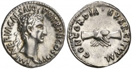 (97 d.C.). Nerva. Roma. Denario. (Spink 3020 var) (S. 22) (RIC. 26). 3,40 g. Buen ejemplar. EBC-.