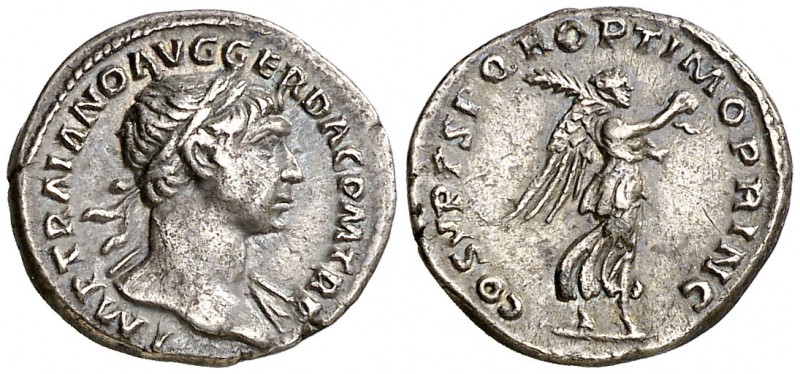 (107 d.C.). Trajano. Roma. Quinario. (Spink falta) (S. falta) (RIC. falta). 1,61...