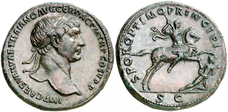 (107 d.C.). Trajano. Roma. Sestercio. (Spink 3204, mismo ejemplar) (Co. 503) (RI...
