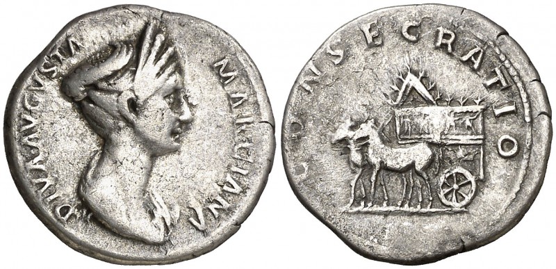 (112 d.C.). Marciana. Roma. Denario. (Spink 3330) (S. 10) (RIC. 746). 3,30 g. Ex...