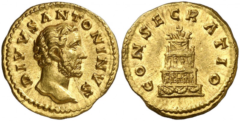(161 d.C.). Antonino pío. Roma. Áureo. (Spink 5189) (Co. 163) (RIC. 435 de Marco...