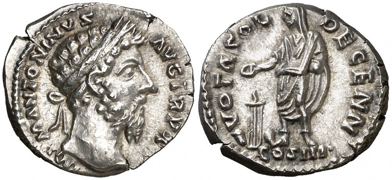(171 d.C.) Marco Aurelio. Roma. Denario. (Spink. 4955) (S. 1031) (RIC. 248). 3,5...