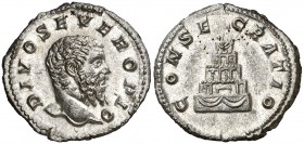 (211 d.C.). Septimio Severo. Roma. Denario. (Spink. 7053) (S. 86) (RIC. 191D de Caracalla). 3,36 g. Acuñada bajo Caracalla. Muy Bella. EBC+.