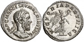 (218 d.C.). Macrino. Roma. Denario. (Spink. 7366) (S. 135) (RIC. 97). 2,92 g. Bella. EBC.