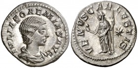 (220-222 d.C.). Julia Soemias. Roma. Denario. (Spink. 7719) (S. 8a) (RIC. 241). 3,09 g. Atractiva. EBC-.