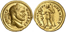 (305-306 d.C.). Severo II. Roma. Áureo. (Spink 14622) (Co. falta) (RIC. falta) (Calicó 4996a, mismo ejemplar). 5,05 g. Bella. Ex NAC 19/03/2002, nº 16...