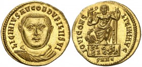 (321-322 d.C.). Licinio. Nicomedia. Áureo. (Spink 15097) (Co. 128) (RIC. 41) (Calicó 5095a). 5,27 g. Bellísima. Ex Colección Imagines Imperatorvm 08/0...