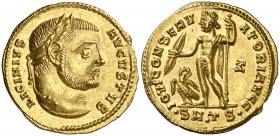 (311-313 d.C.). Licinio. Tesalónica. Áureo. (Spink 15113) (Co. 104) (RIC. 44a) (Calicó 5121). 5,19 g. Muy bella. Ex Colección Imagines Imperatorvm 08/...