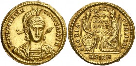 (357-361 d.C.). Constancio II. Sirmio. Sólido. (Spink 17764) (Co. 124) (RIC. falta). 4,39 g. Bella. Ex Colección Imagines Imperatorvm 08/02/2012, nº 3...