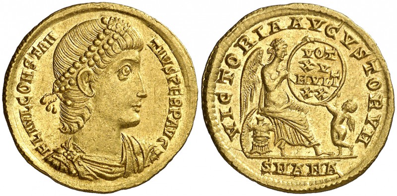 (337-342 d.C.). Constancio II. Antioquía. Sólido. (Spink 17778) (Co. 243) (RIC. ...
