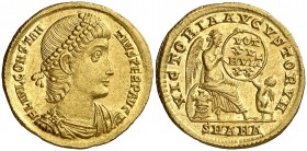 (337-342 d.C.). Constancio II. Antioquía. Sólido. (Spink 17778) (Co. 243) (RIC. 25). 4,39 g. Bella. Ex Colección Imagines Imperatorvm 08/02/2012, nº 3...