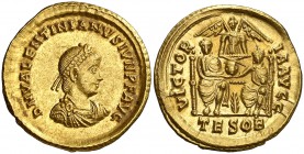 (379 d.C.). Valentiniano II. Tesalónica. Sólido. (Spink 20190) (Co. 36) (RIC. 34e). 4,46 g. Bella. Ex Colección Imagines Imperatorvm 08/02/2012, nº 36...