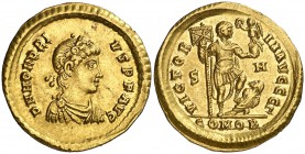 (393-395 d.C.). Honorio. Constantinopla. Sólido. (Spink 20915) (Co. 44) (RIC. 14d). 4,44 g. Buen ejemplar. Ex Colección Imagines Imperatorvm 08/02/201...
