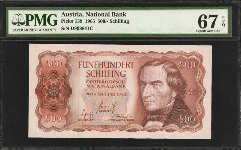 AUSTRIA. Oesterreichische Nationalbank. 500 Schilling, 1965. P-139. PMG Superb G...