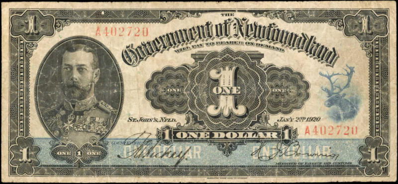 CANADA-NEWFOUNDLAND. The Government of Newfoundland. 1 Dollar, 1920. NF-12. Fine...