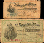 COLOMBIA. Lot of (2). El Banco del Estado. 50 Centavos & 1 Peso, 1900. P-503 & 504. Very Good.

A duo of Colombia notes which includes a 50 Centavos...