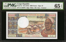 CONGO. Banque Des États De L'Afrique Centrale. 1000 Francs, ND (1978). P-3c. PMG Gem Uncirculated 65 EPQ.

Estimate: $100.00 - $150.00