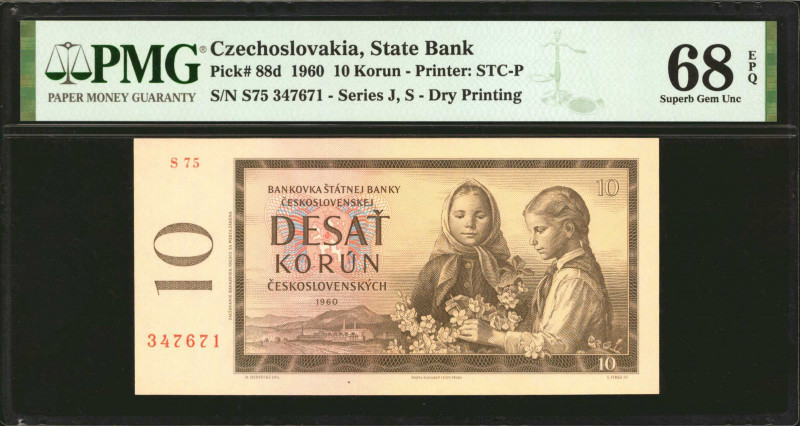 CZECHOSLOVAKIA. Bankovka Statnej Banky Ceskoslovenskej. 10 Korun, 1960. P-88d. P...