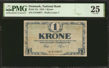 DENMARK. National Bank. 1 Krone, 1918. P-12c. PMG Very Fine 25.

Estimate: $80.00 - $120.00