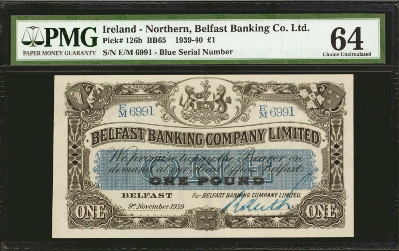 IRELAND, NORTHERN. Belfast Banking Company Limited. 1 Pound, 1939-40. P-126b. PM...