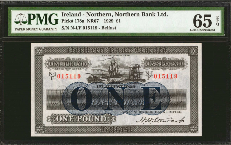 IRELAND, NORTHERN. Lot of (2). Northern Bank Limited. 1 Pound, 1929 & 1940. P-17...