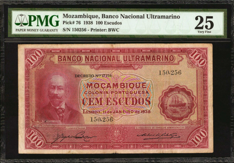 MOZAMBIQUE. Banco Nacional Ultramarino. 100 Escudos, 1938. P-76. PMG Very Fine 2...