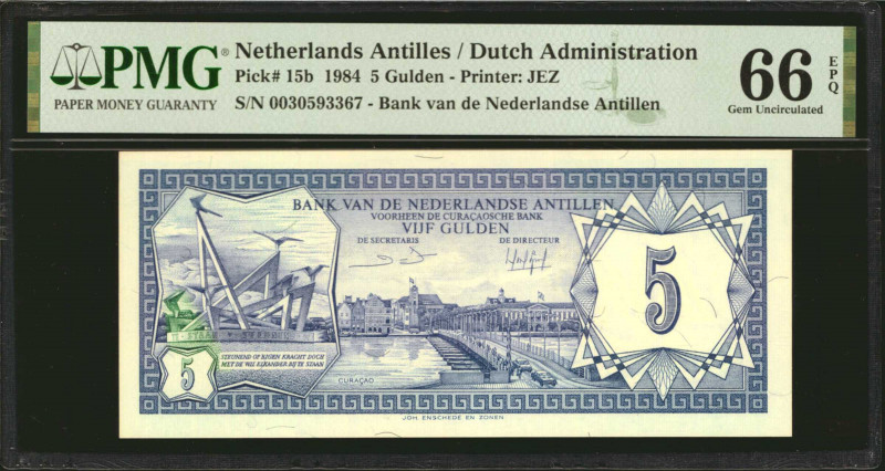 NETHERLANDS ANTILLES. Bank Van de Nederlandse Antillen. 5 Gulden, 1984. P-15b. P...