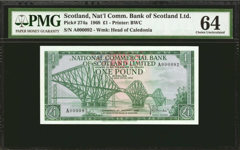 SCOTLAND. Lot of (4). Mixed Banks. 1 Pound, 1965 to 1969. P-202, 271a, 274a & 32...