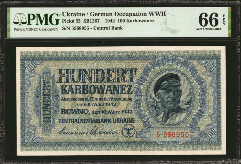 UKRAINE. Zentralnotenbank Ukraine. 100 Karbowanez, 1942. P-55. German Occupation...