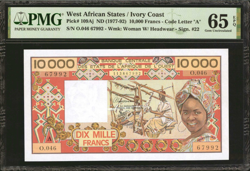 WEST AFRICAN STATES. Banque Centrale des Etats de l'Afrique de l'Ouest. 10,000 F...