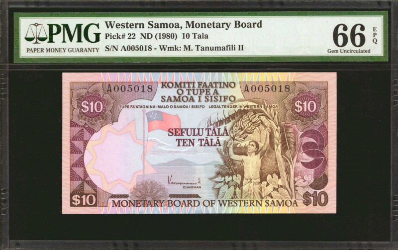 WESTERN SAMOA. Lot of (2). Monetary Board of Western Samoa. 5 & 10 Tala, ND (198...