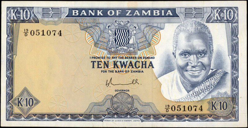 ZAMBIA. Bank of Zambia. 10 Kwacha, ND (1976). P-22. About Uncirculated.

Tonin...