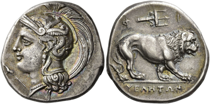 Velia 
Nomos circa 305-290, AR 7.42 g. Head of Athena l., wearing crested Attic...