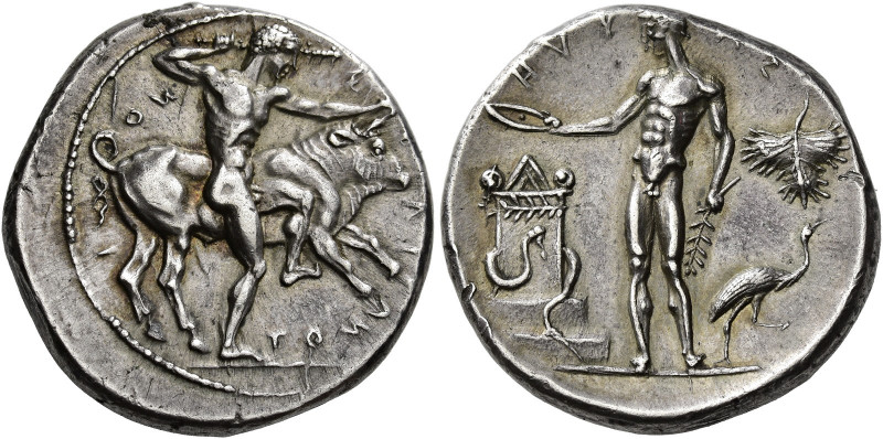 Selinus 
Didrachm circa 440, AR 8.66 g. Σ – Ε – Λ Ι – NO – TI – ON Heracles, na...