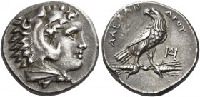 Alexander III, 336 – 323 and posthumous issues 
Drachm, uncertain mint in Macedon or Miletos circa 332-323, AR 4.24 g. Head of Heracles r., wearing l...