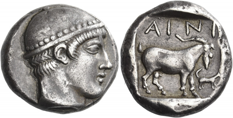 Aenus 
Tetradrachm circa 463/2-462/1, AR 16.52 g. Head of Hermes r., wearing pe...