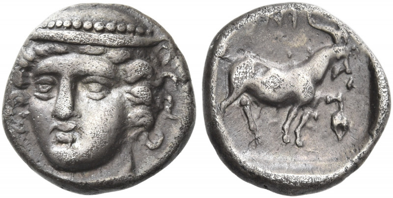 Aenus 
Diobol circa 402-399, AR 1.26 g. Head of Hermes facing slightly to l., w...