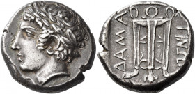 Illyria, Damastion 
Tetradrachm circa 400-380, AR 13.64 g. Laureate head of Apollo l. Rev. ΔAMA – ΣTINΩN Tripod, within a shallow incuse square. Trai...